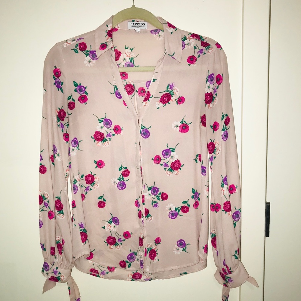 Express Portofino Shirt size XS pretty pink/purple